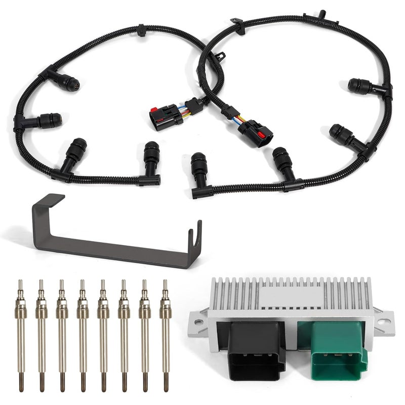VORGENS Powerstroke Glow Plugs Harnesses Controller, GPCM Kit Compatible with 2004-2010 Ford F250/F350/F450/F550/E350/E450/Excursion, 6.0L #Replace 5C3Z-12A690-A, 4C2Z-12A690-AB, YC3Z-12B533-AA - Image 1